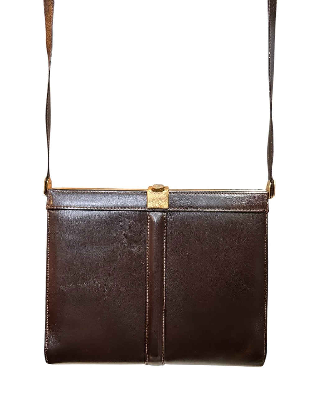 Vintage Browns Genuine Leather Shoulder Bag Made in Belgium Minimalist Slim Chic - Picture 6 of 12